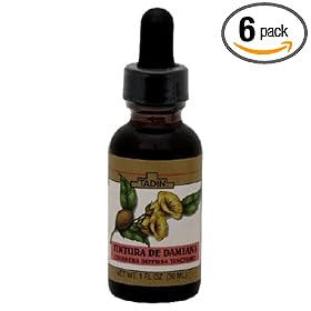 Tadin Tea, Damiana Tintura (Tincture), 1-Ounce Bottle (Pack of 6)