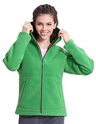 Sports: Clothin Womens Windproof Spring Full Zip Fleece Hoodie Coat Jacket Green 3XL - Clothin