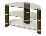 Electronics : Techlink Avatar PTV4  - LCD & Plasma TV Glass Stand - With Walnut Legs And Clear Glass