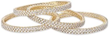 Sthrielite Cubic Zircon Two Tone bangles(2 pcs)
