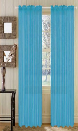 Asbury Elegant Voile Sheer Panel - 55"x84" (Turquoise/Cerulean Blue)