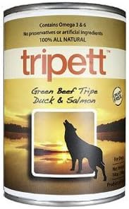 Tripett Green Beef Tripe, Duck & Salmon Canned Dog Food 12*13oz