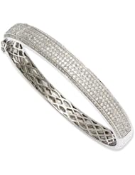 Sterling Silver & Cz Hinged Bangle Bracelet by Brilliant Embers, Best Quality Free Gift Box Satisfaction Guaranteed