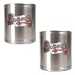 Atlanta Braves MLB 2pc Stainless Steel Can Holder Set- Primary Logo