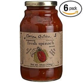 Cucina Antica Fresh Spinach Marinara, 25-Ounce Jars (Pack of 6)