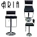 Aria Modern Adjustable Leather Bar Stool (Set of 2) - Black