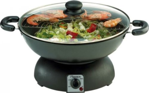 Elektrische Party Wok Pfanne inkl. Grillgitter, 