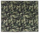 Green Camo Military Accent Floor Rug
