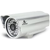 Agasio A612-POE Outdoor IP Camera with Power Over Ethernet (POE), IR-Cut Off Filter for TRUE COLOR Images, 20 Meter Night Vision, Motion Detection Email & FTP Alarm, 6mm Lens (67° Viewing Angle) - Silver