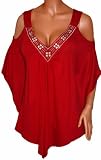 FUNFASH APPLE RED ANGEL SLEEVES TOP SHIRT BLOUSE CLOTHING Plus Size Made in USA