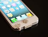 (^@ Cheapest White Bling Luxary Crystal Diamond Anti Dust Dock Charger Port Plug+Ear Plug+Home Button For iPhone 5 5G