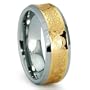 Concave Gold Inlay Celtic Tungsten Carbide Wedding Band Ring 9mm Sz 10.0 SN#005