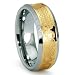 Concave Gold Inlay Celtic Tungsten Carbide Wedding Band Ring 9mm Size 8-12.5