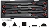 JTC 5pcs ヤスリセット ハンドツール 工具箱 ロールキャビネット 引き出し用 工具セット ヤスリ 棒ヤスリ 丸ヤスリ JTCK8052