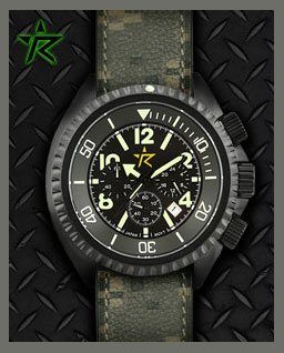 Rogue Warrior Avenger Black Camo Digital Band 200M Chronograph Watch