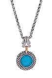 18K Palladium Silver Turquoise Sapphire Necklace