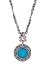 18K Palladium Silver Turquoise Sapphire Necklace