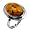 Certified Genuine Honey Amber and Sterling Silver Oval Ring Sizes 5,6,7,8,9,10,11,12