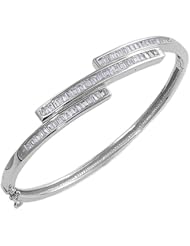 Sterling Silver Clear CZ Bangle Bracelet Dimension 62mm(2.4")