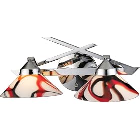 ELK Lighting 1471/2CRW 2 Light Refraction Bathroom Light,