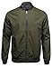 Classic Basic Style Zip Up Bomber Jacket Olive Size M