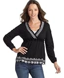 RXB Embroidered Jersey Peasant Top