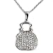 Sterling Silver CZ Necklaces - Purse - Chain: 17"/ Height: 24mm