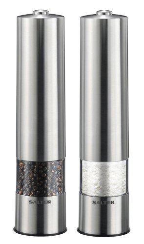 Salter Stainless Steel Electronic mill set with no mess twist base