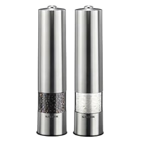 Salter Stainless Steel Electronic Mill Set with No Mess Twist Base
