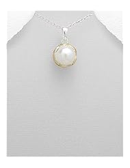 Fresh Water Pearls Pendant Necklace In 92.5 Sterling Silver