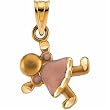 14kt Yellow Gold Little Girl Enamel Pendant