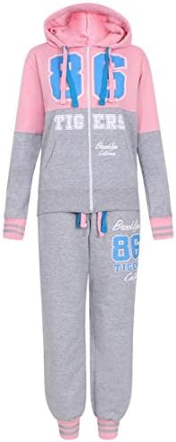Grey-Pink S-4 - GG Women's Kinzy 86 Tigers Brooklyn Hood Ladies TrackSuit