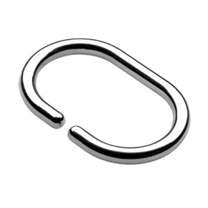 Croydex Lot de 12 anneaux en C pour rideau de douche Chrome