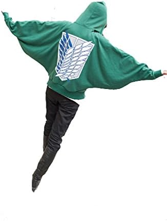 Mocoz Attack on Titan Cosplay Costume Green Batwing Coat-Female-Small