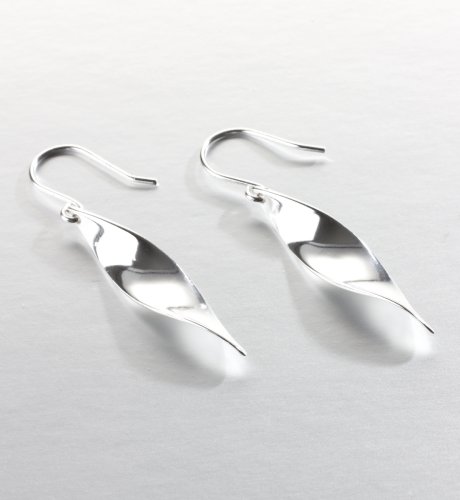 Sterling Silver Twist Style Drop Earrings