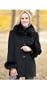 Women's Juliette Cashmere-Blend Coat with Fox Fur Trim, BLACK, Size MEDIUM (6/8)
