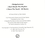 Sledgehammer / Don't Break Rhythm / I Have