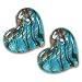Murano Style Glass Gold Foil Turquoise and Orange Hearts For Earrings (2)