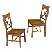 WE Furniture Wood Dining Chairs, Antique Brown, Set of 2