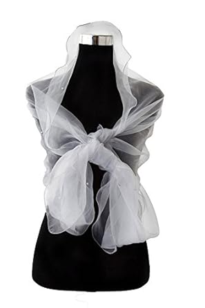 Longue Belle &Eacute;charpe Ch&acirc;le &Eacute;tole Organza Avec Perle C&eacute;r&eacute;monies