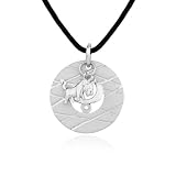 Rhodium Plated Sterling Silver "Taurus" Constellation Pendant with Black Cotton Rope, 18"