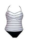 VM by Manhattan Beachwear White Omega Halter Tankini XL