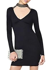 Fitted Above the Knee Round Neck Halter Long Sleeves Polyester Empire   Waistline  Dress
