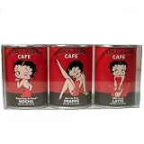 Betty Boop Cafe Collectable Mini Tin, Three 2.25-Ounce (Mocha, Frappe, and Latte Drink Tins)