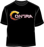 Contra Konami Classic 80's Arcade Video Game Basic Logo Adult Black T-Shirt, Medium