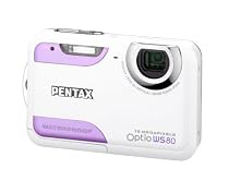 Pentax Optio WS80 Digitalkamera (10 Megapixel, 5-fach opt. Zoom, 6,9 cm (2,7 Zoll) Display, 1.5m wasserdicht, staubdicht) wei&szlig;/purple
