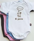 El perro [the dog] long sleeve baby bodysuit / onesie - white, pink, blue or chocolate brown