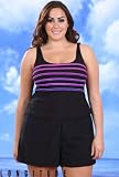 Longitude On The Line Plus Size Two Piece Jogger Swimsuit - Plus Size Swimsuit Plus Size Swimsuit