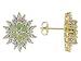18KT OVER STERLING SILVER 1.20CTW EMERALD WITH DIAMOND ACCENT EARRINGS