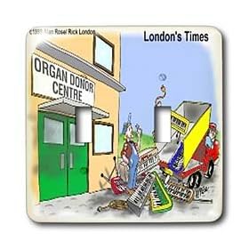 Londons Times Funny Music Cartoons - Organ Donations - Light Switch Covers - double toggle switch
